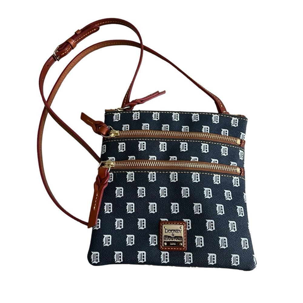 Dooney & Bourke Detroit Tigers North South Triple Zip Crossbody Bag - Picture 2 of 13